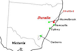 Duralie（デューラリー）石炭鉱山周辺地図