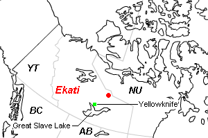 Ekati（エカティ）鉱山周辺地図