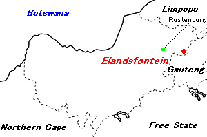 Elandsfontein白金（プラチナ）鉱山周辺地図