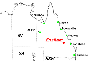 Ensham（エンシャム）鉱山周辺地図