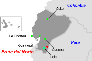 Fruta del Norte（Condor）金プロジェクト周辺地図