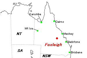 Foxleigh石炭鉱山周辺地図
