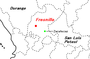 Fresnillo銀鉱山周辺地図