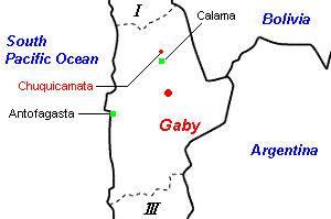 Gaby銅鉱山周辺地図