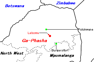 Ga-Phasha PGM鉱山周辺地図