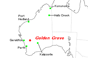 Golden Grove（ゴールデン・グローブ）鉱山周辺地図
