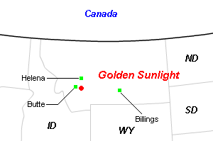Golden Sunlight（ゴールデン・サンライト）金鉱山周辺地図