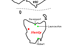 Henty金鉱山周辺地図