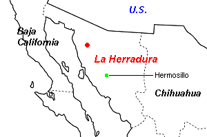 La Herradura金・銀鉱山周辺地図