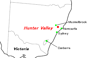 Hunter Valley（ハンター・バレー）鉱山周辺地図