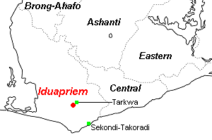 Iduapriem鉱山周辺地図