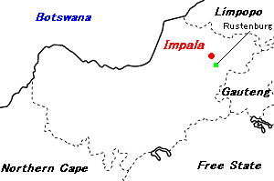 Impala（インパラ）鉱山周辺地図