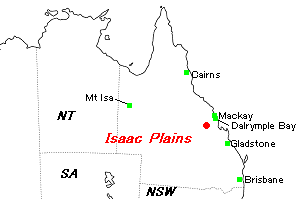 Isaac Plains（アイザック・プレーンズ）石炭鉱山周辺地図