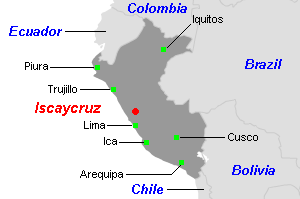 Iscaycruzベースメタル鉱山周辺地図