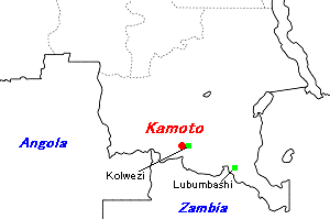 Kamoto銅鉱山周辺地図