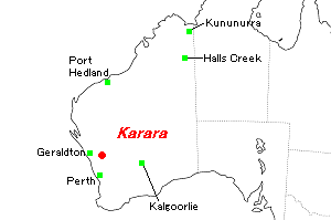 Karara鉄鉱石プロジェクト周辺地図
