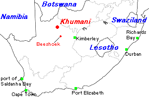 Khumani（クマニ）鉱山周辺地図