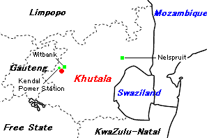 Khutala鉱山周辺地図