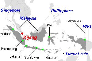 Kijangボーキサイト鉱山周辺地図