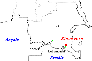 Kinsevere銅鉱山周辺地図