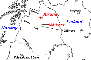 Kiruna鉄鉱山周辺地図