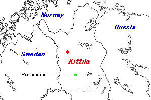 Kittila金鉱山周辺地図