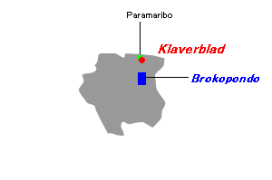 Klaverbladボーキサイト鉱山周辺地図