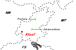 Kloof金鉱山周辺地図
