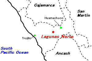 Lagunas Norte金鉱山周辺地図
