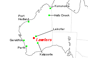 Lawlers（ローラーズ）金鉱山周辺地図