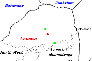 Lebowa PGM鉱山周辺地図
