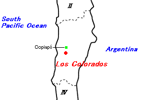 Los Colorados（ロス・コロラドス）鉄鉱山周辺地図