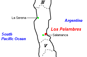 Los Pelambres（ロス・ペランブレス）鉱山周辺地図