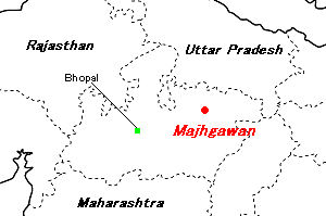 Majhgawanダイヤモンド鉱山周辺地図