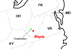 Maple（メイプル）石炭鉱山周辺地図