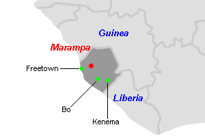 Marampa鉄鉱石プロジェクト周辺地図