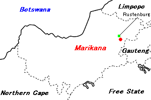 Marikana白金（プラチナ）鉱山周辺地図