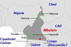 Mbalam鉄鉱石プロジェクト周辺地図