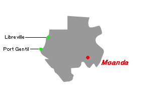 Moandaマンガン鉱山周辺地図