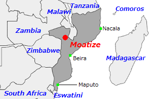 Moatize鉱山周辺地図