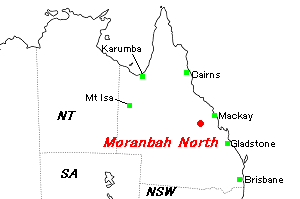 Moranbah North石炭鉱山周辺地図