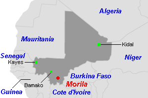 Morila金鉱山周辺地図