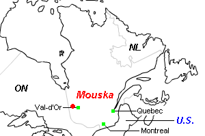 Mouska金鉱山周辺地図