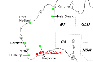 Mt Cattlinリチウム・タンタルプロジェクト周辺地図