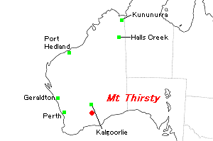 Mt Thirsty（マウント・サースティ）コバルト鉱山周辺地図