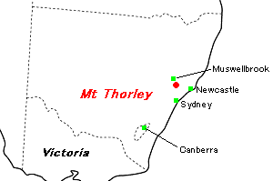 Mt Thorley（マウント・ソーレーイ）石炭鉱山周辺地図