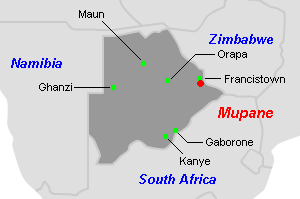 Mupane金鉱山周辺地図