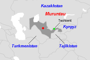 Muruntau（ムルンタウ）鉱山周辺地図