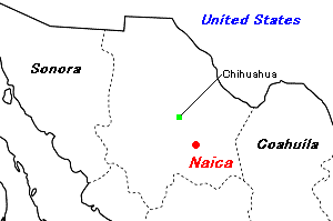 Naica（ナイカ）鉱山周辺地図