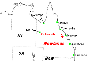 Newlands石炭鉱山周辺地図